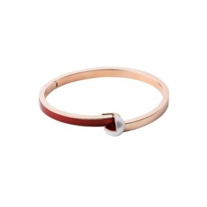 Bracelet-jonc en or et cornaline chic et elegant à porter tout le temps de chez Tarsis.