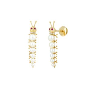 Boucle d’oreille chenille tres originales et trés chic de chez Yvonne Léon.