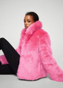 Manteau en fausse fourrure à revers, Mango,