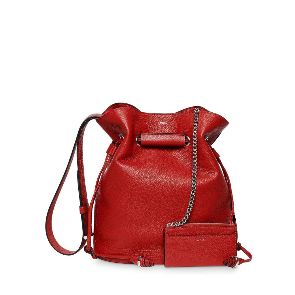 Sac rouge Lancel en cuir 