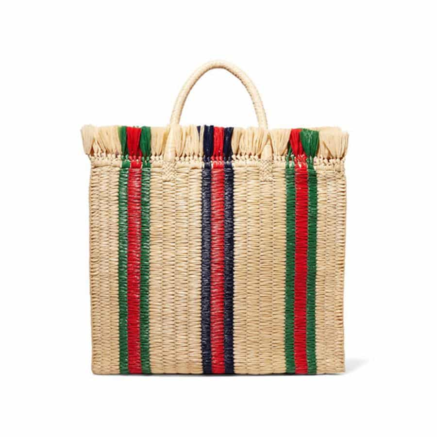 Photo N4 : Paniers, sacs de plage... Les indispensables de l'été - Gucci Grand cabas à poignées en paille, Gucci, 980 €. Disponible sur gucci.com.